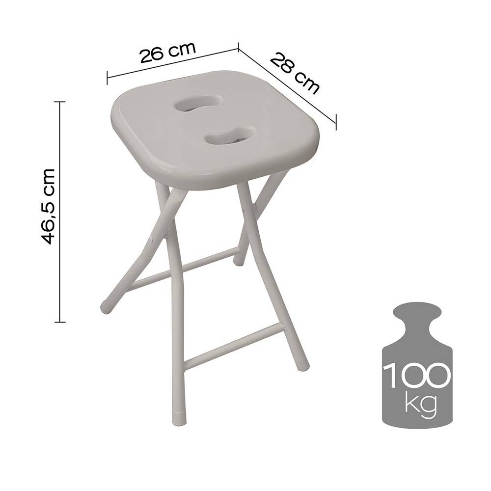 Sgabello da bagno GEDY in acciaio inox richiudibile colore Totora chiaro - HD casa