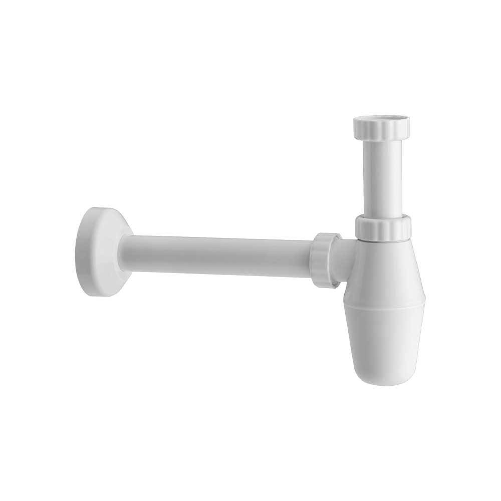 Sifone a bottiglia in ABS bianco 1"1/4 x Ø32 - L.250 mm — MADE IN Italy - HD casa