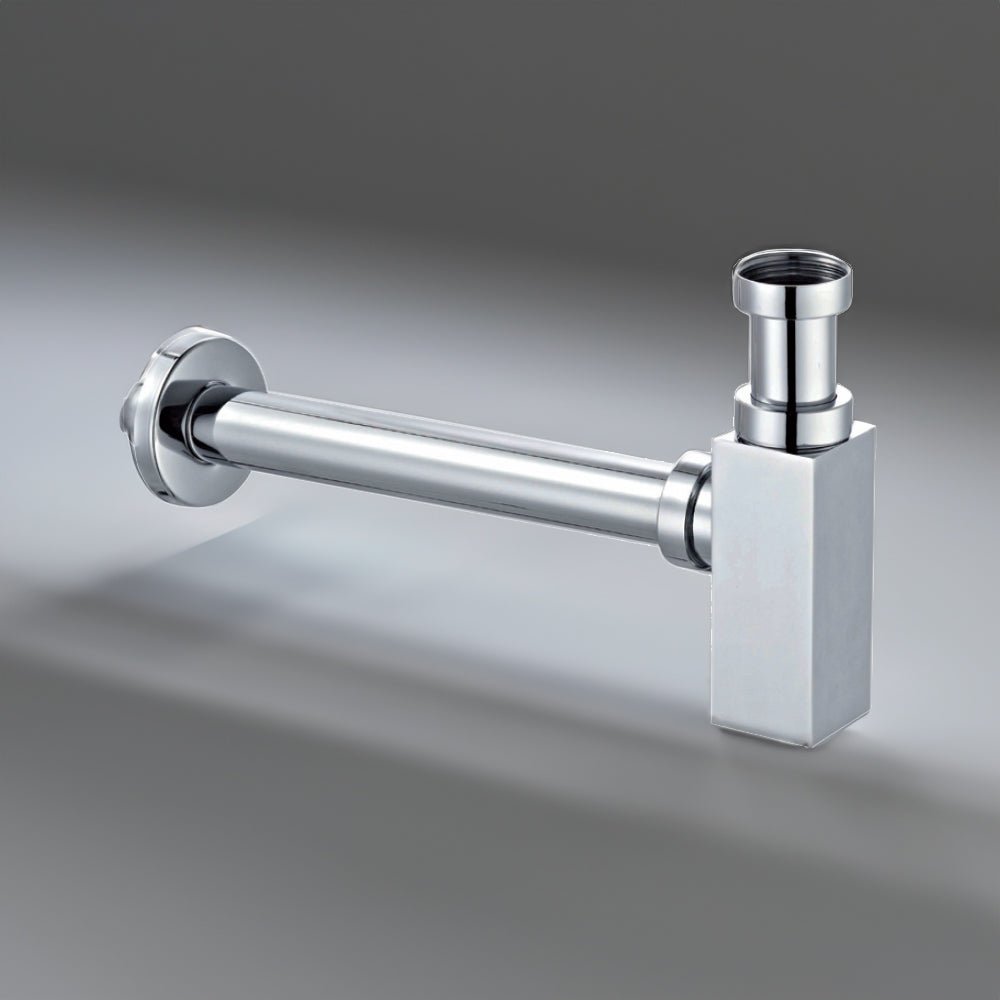 Sifone d'arredo quadro per lavabo Lusso cromato Ø32 x 250 mm -1"1/4 - HD casa
