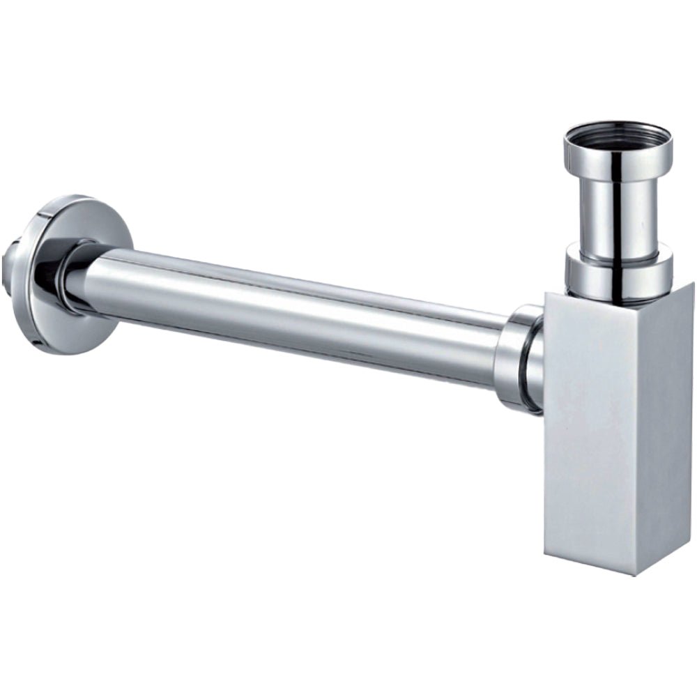 Sifone d'arredo quadro per lavabo Lusso cromato Ø32 x 250 mm -1"1/4 - HD casa