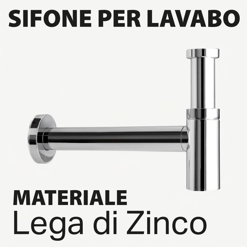 Sifone d'arredo tondo per lavabo Jolly cromato Ø32 x 250 mm -1"1/4 — OMP - HD casa