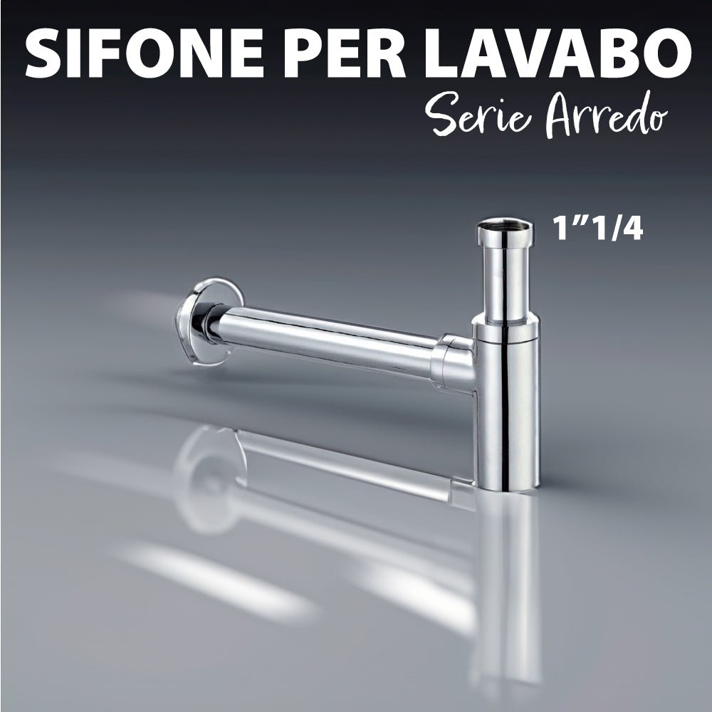 Sifone d'arredo tondo per lavabo Lusso cromato Ø32 x 250 mm -1"1/4 - HD casa