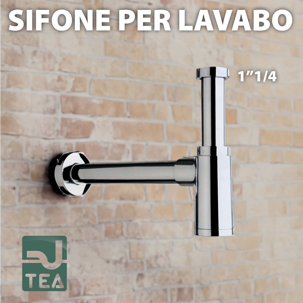 Sifone d'arredo tondo per lavabo Maomao tea cromato 1"1/4 - Ø32 x 250 mm — OMP - HD casa