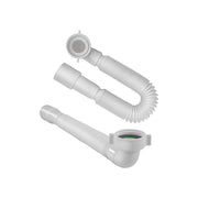 Sifone flessibile ed estensibile con attacco a ghiera curvo 1"1/2 x Ø40/50 mm - HD casa
