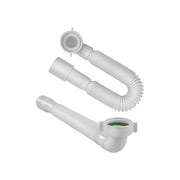 Sifone flessibile ed estensibile con attacco a ghiera curvo 1"1/4 x Ø32/40 mm - HD casa