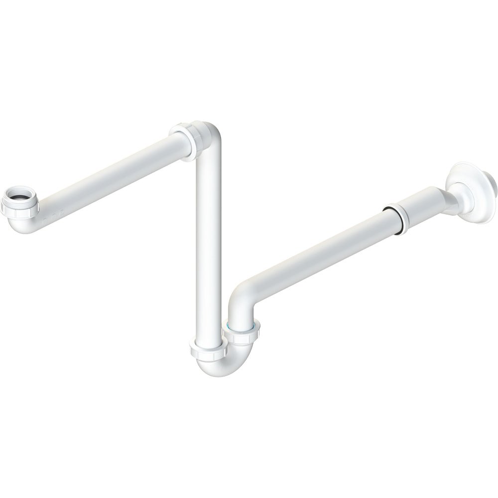 Sifone per lavabo autopulente salvaspazio con eccentrico 1"-1"1/4 x Ø32-40 mm — L.B. Plast - HD casa