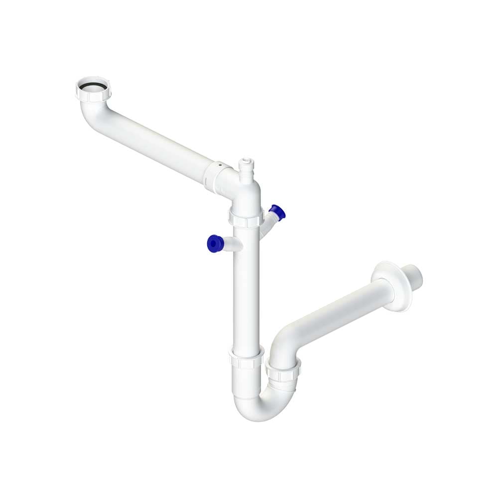 Sifone per lavello a 1 via salvaspazio autopulente 2k 1"1/2 x Ø40 mm — L.B. Plast - HD casa