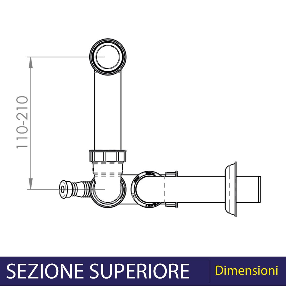 Sifone per lavello a 1 via salvaspazio ispezionabile 1"1/2 x Ø40 mm — L.B. Plast - HD casa