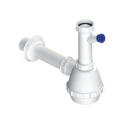 Sifone per lavello a fiasca a 1 via con attacco lavastoviglie 1"1/2" x Ø40 mm — L.B. Plast - HD casa