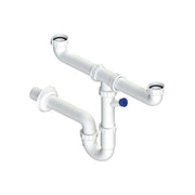 Sifone per lavello autopulente a 2 vie con attacco lavastoviglie 1"1/2 x Ø40 mm — L.B. Plast - HD casa