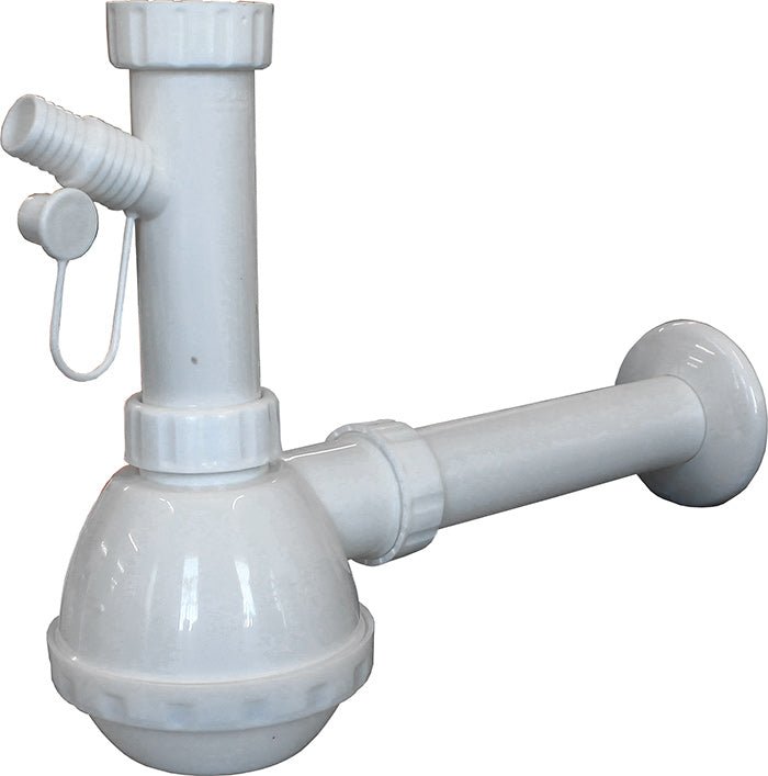 Sifone per lavello cucina a 1 via Francia con attacco lavatrice 1"1/2 x Ø32/40 mm - HD casa