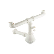 Sifone per lavello cucina a 2 vie Francia con attacco lavatrice 1"1/2 x Ø32/40 mm - HD casa