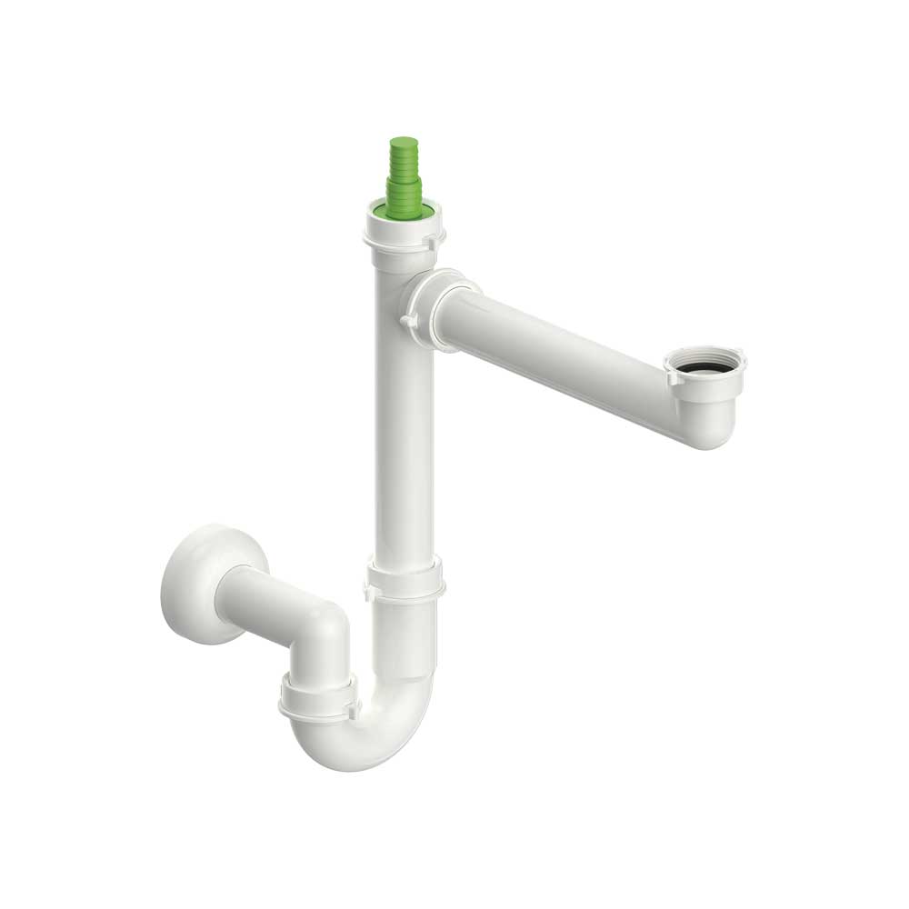 Sifone per lavello salvaspazio a 1 via con attacco lavastoviglie 1"1/2 x Ø40 mm — MADE IN Italy - HD casa