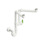 Sifone per lavello salvaspazio a 2 vie con attacco lavastoviglie 1"1/2 x Ø40 mm — MADE IN Italy - HD casa