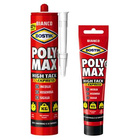 Sigillante poly MAX high tack express bianco Bostik 440 gr - cartuccia - HD casa