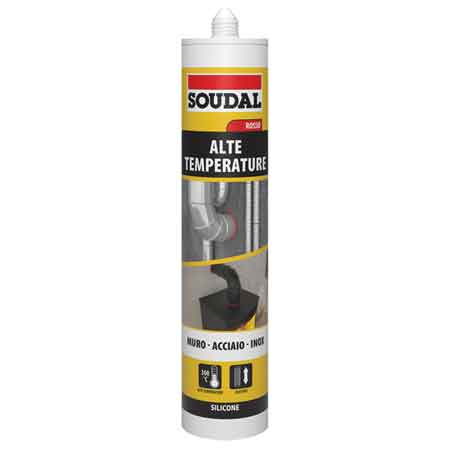 Silicone alte temperature Soudal 310 ml - rosso - HD casa