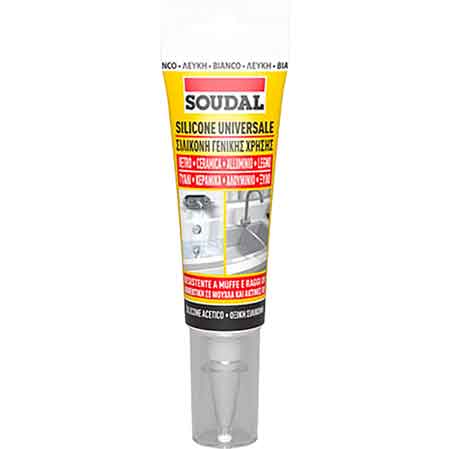 Silicone universale in blister Soudal 60 ml - nero - HD casa
