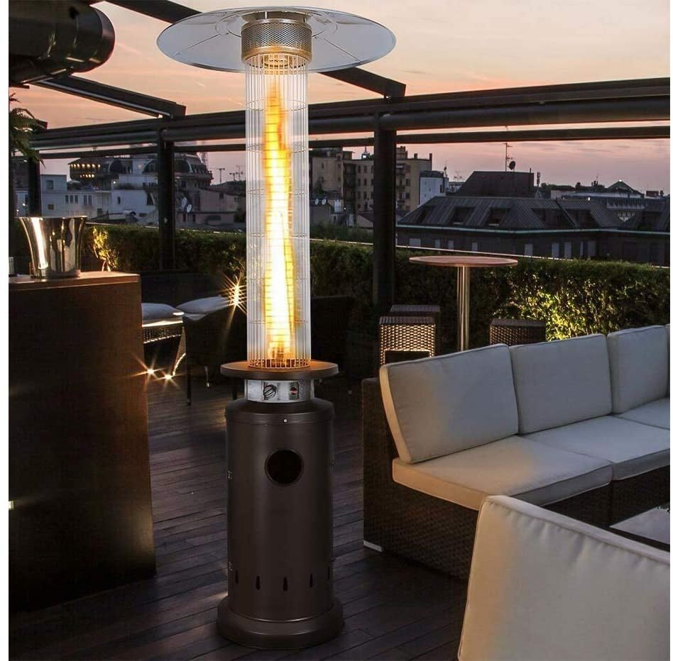 Stufa a fungo con tubo vetro Cardinale 11000 watt - col. nero - HD casa