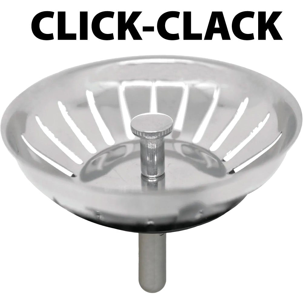 Tappo cestello per lavello cucina INOX Ø80 mm - click clack - HD casa