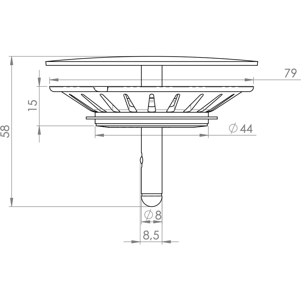 Tappo per piletta Mercurio Ø80 mm — L.B. Plast - HD casa