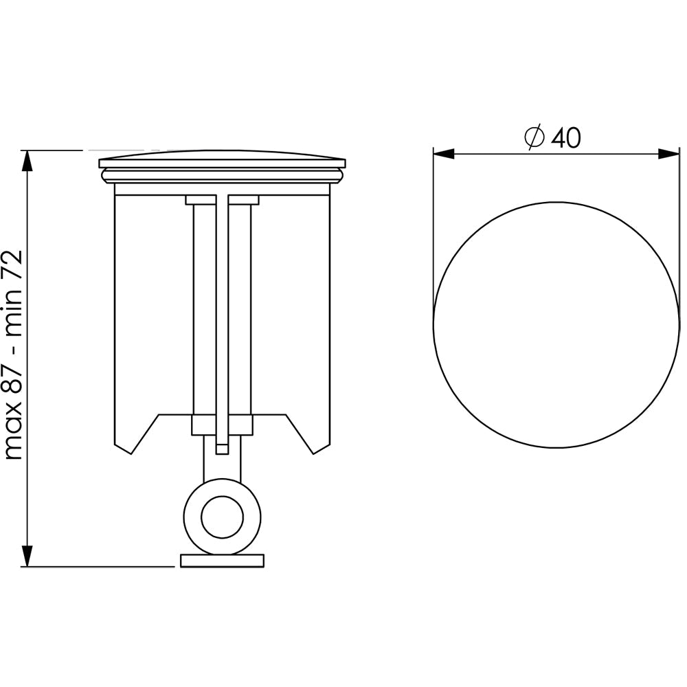 Tappo salterello con sistema antiscippo in ottone 1"1/4 - Ø 40 mm - HD casa