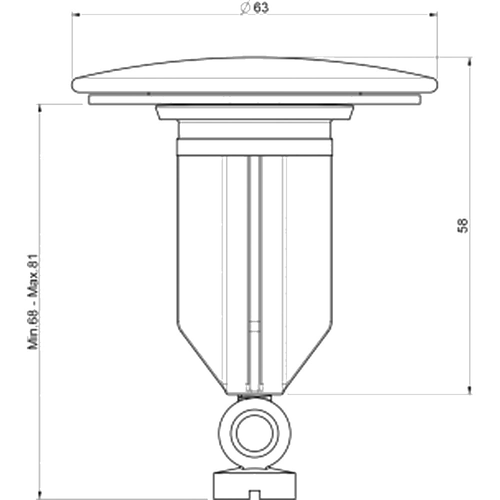 Tappo salterello copripiletta in ottone cromato 1" - Ø 63 mm - HD casa