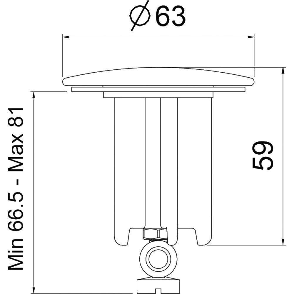 Tappo salterello copripiletta in ottone cromato 1"1/4 - Ø 63 mm - HD casa