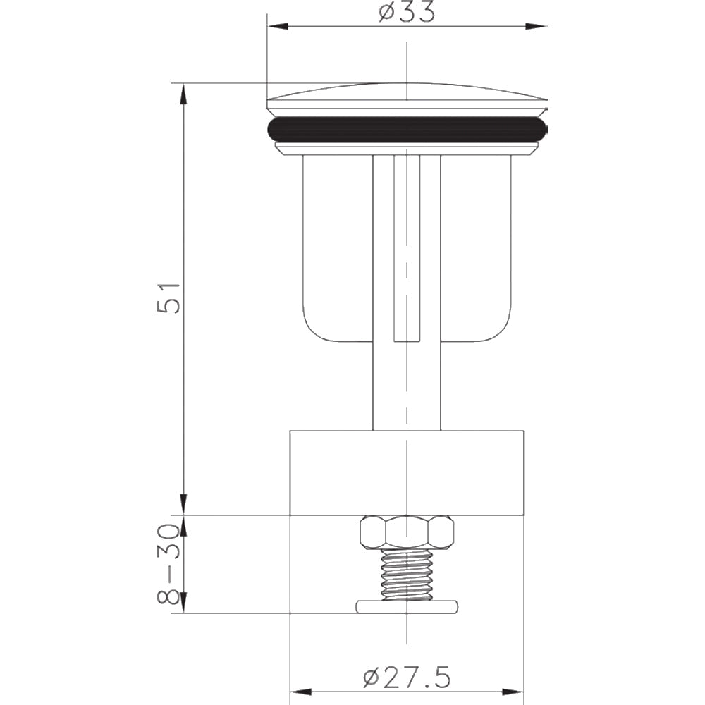 Tappo salterello per lavabo e bidet con cestello in metallo 1" - HD casa