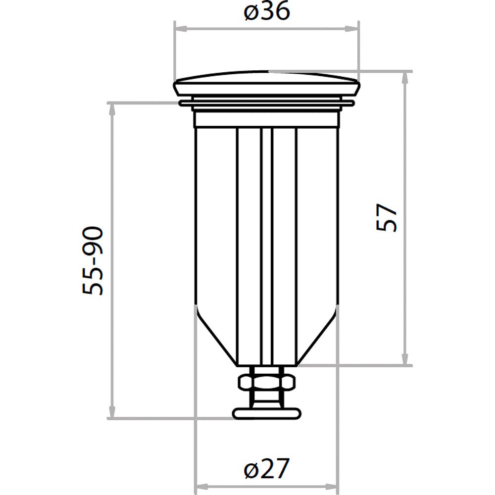 Tappo salterello per lavabo e bidet in PVC 1" - HD casa
