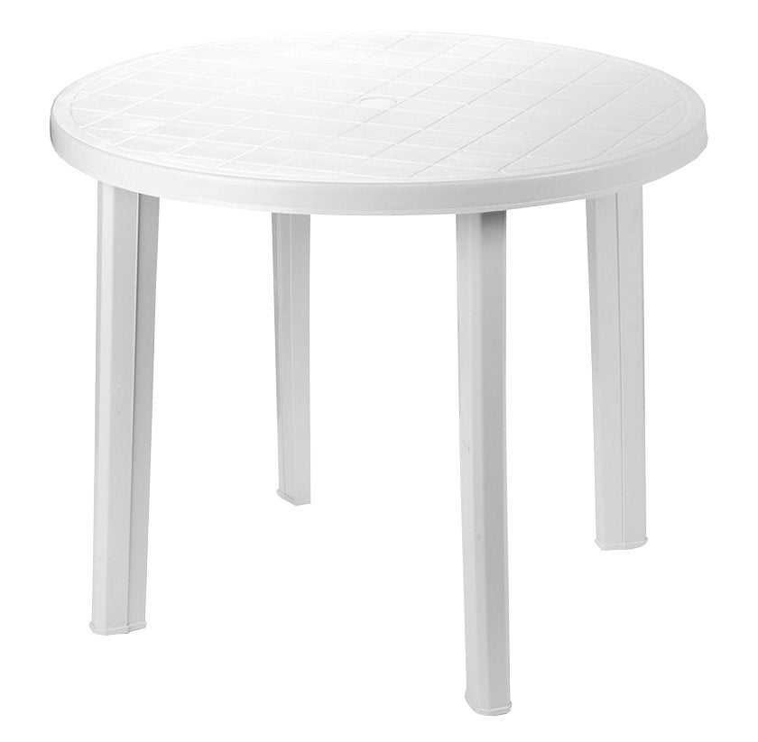 Tavolo componibile rotondo Ø 90x72h cm - colore bianco — PRO Garden - HD casa