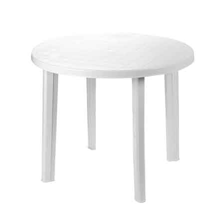 Tavolo componibile rotondo Ø 90x72h cm - colore bianco — PRO Garden - HD casa