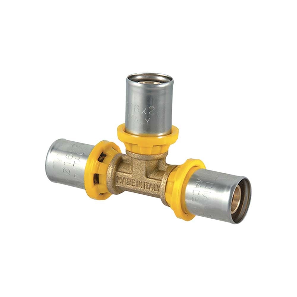 Tee a pressare per tubo multistrato acqua e gas TDM Ø26 x 26 (3,0) mm - HD casa