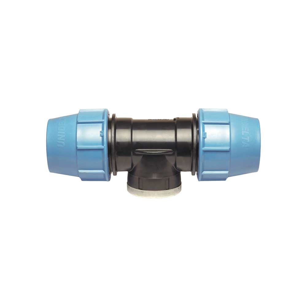 Tee con derivazione femmina a compressione per tubo polietilene Unidelta Ø32 x 1" x Ø32 - HD casa