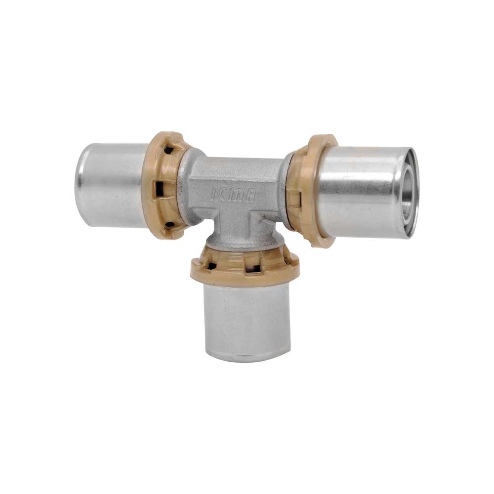Tee doppio a pressare per tubo multistrato ICMA Ø16 x Ø16 x Ø16 - HD casa