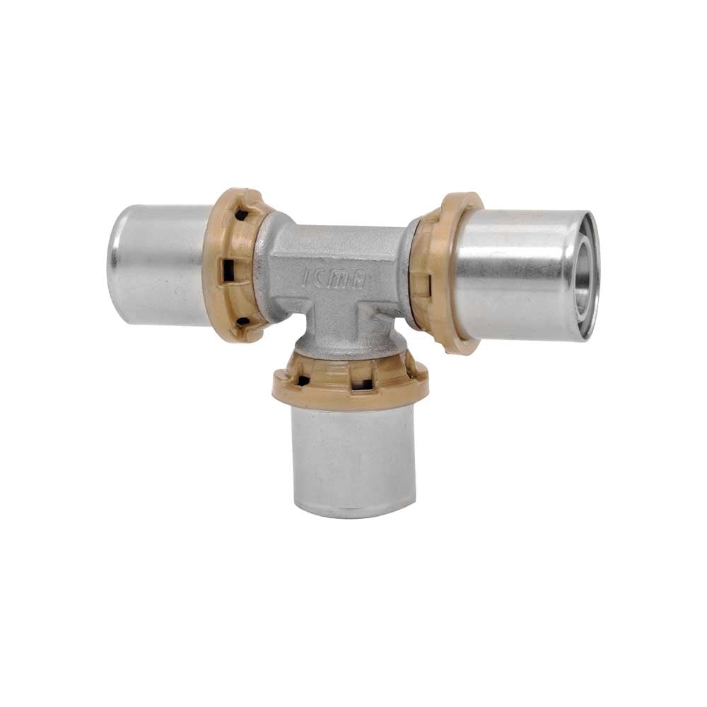 Tee doppio a pressare per tubo multistrato ICMA Ø32 x Ø32 x Ø32 - HD casa