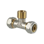 Tee maschio a compressione per tubo multistrato TDM Ø20 x 1/2" x Ø20 (2,0) mm - HD casa