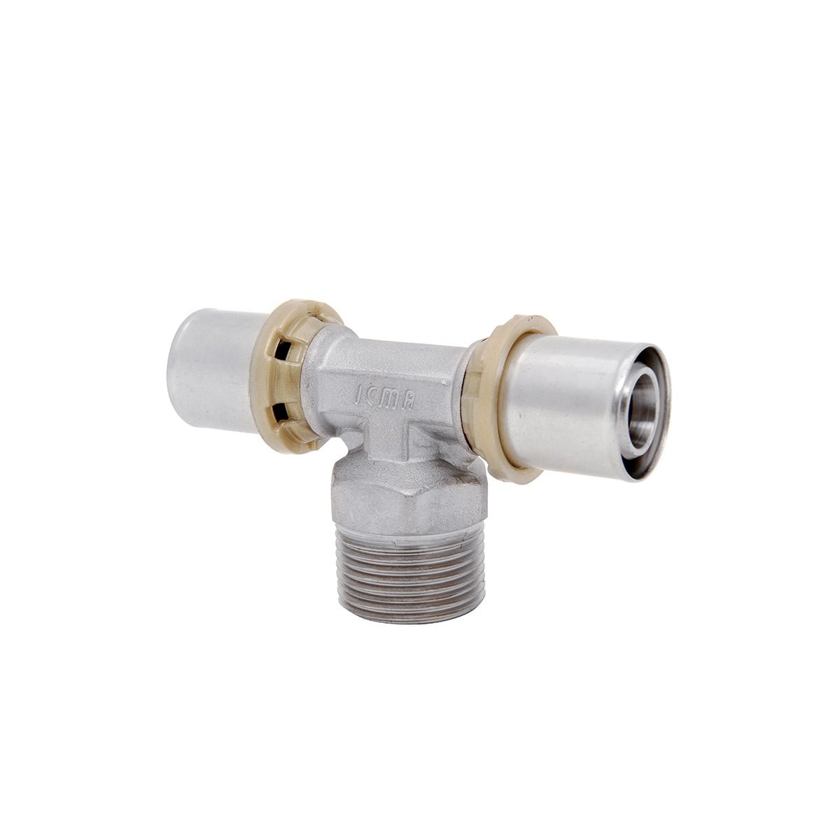 Tee maschio a pressare per tubo multistrato ICMA Ø32 x 1" x Ø32 - HD casa