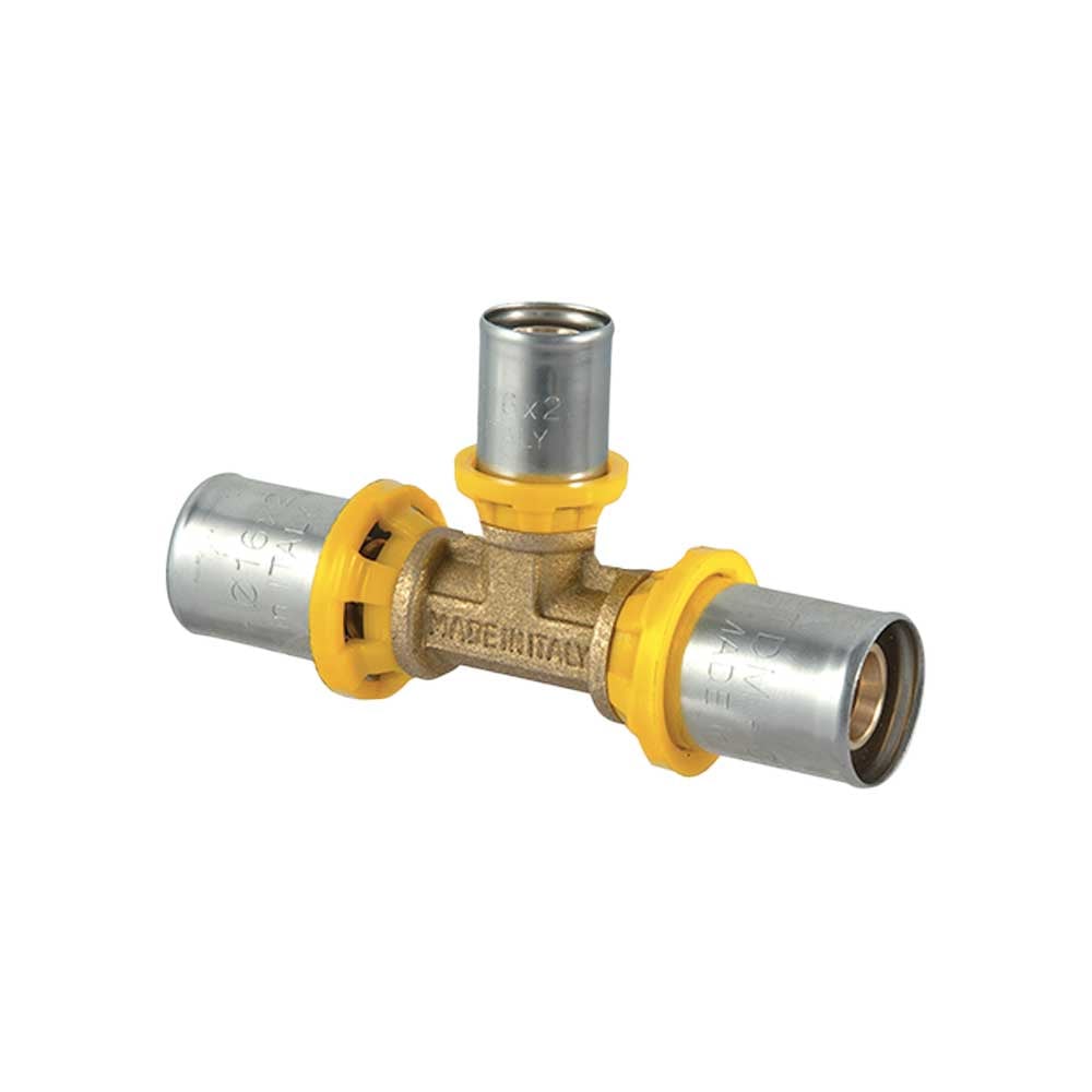 Tee ridotto a pressare per tubo multistrato acqua e gas TDM Ø26 x Ø32 x 26 mm - HD casa