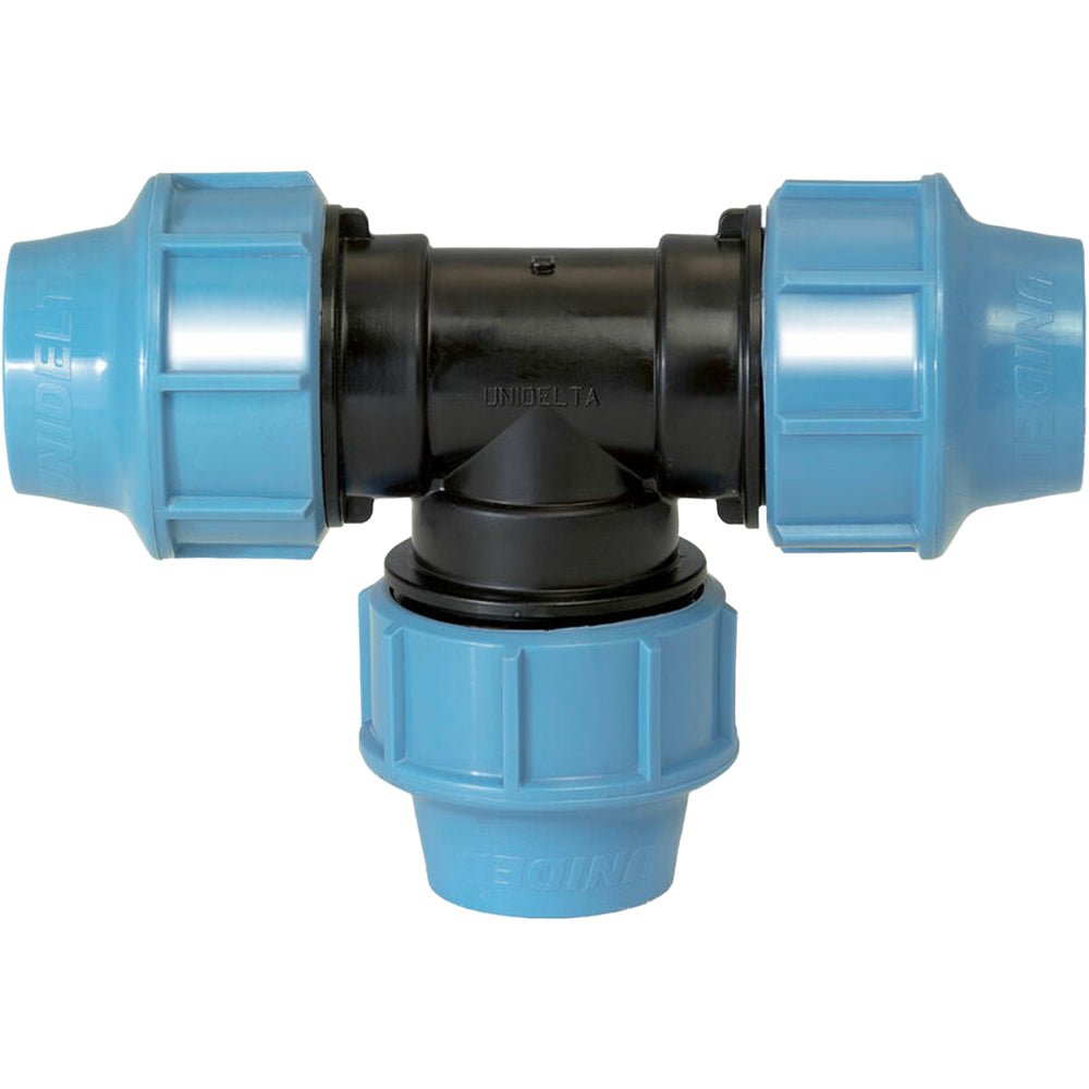 Tee triplo a compressione per tubo polietilene Unidelta Ø75 - PN16 - HD casa