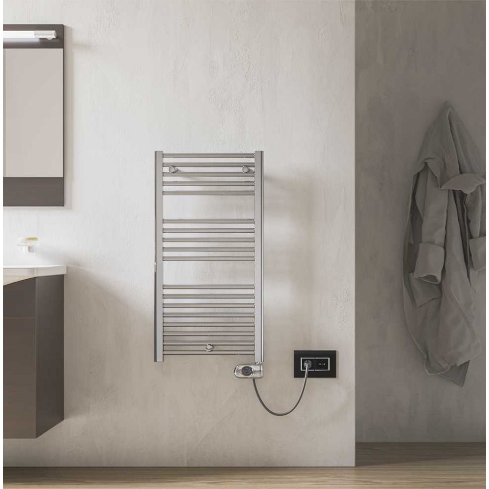Termoarredo elettrico cortina EVO" cromo H.920 x L.480 mm — Lazzarini - HD casa