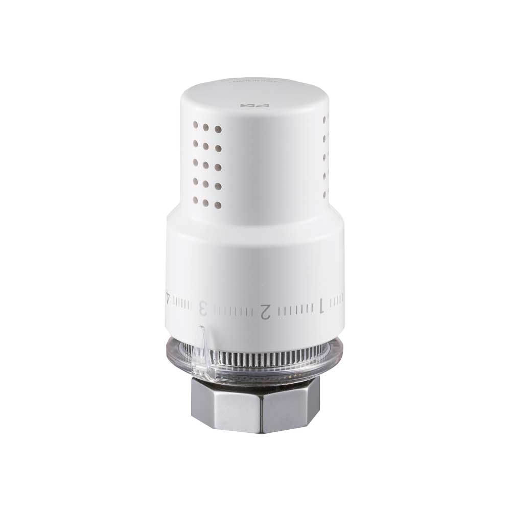 Testa termostatica d'arredo Aria con sensore a liquido bianca - M30x1,5 — SR - HD casa