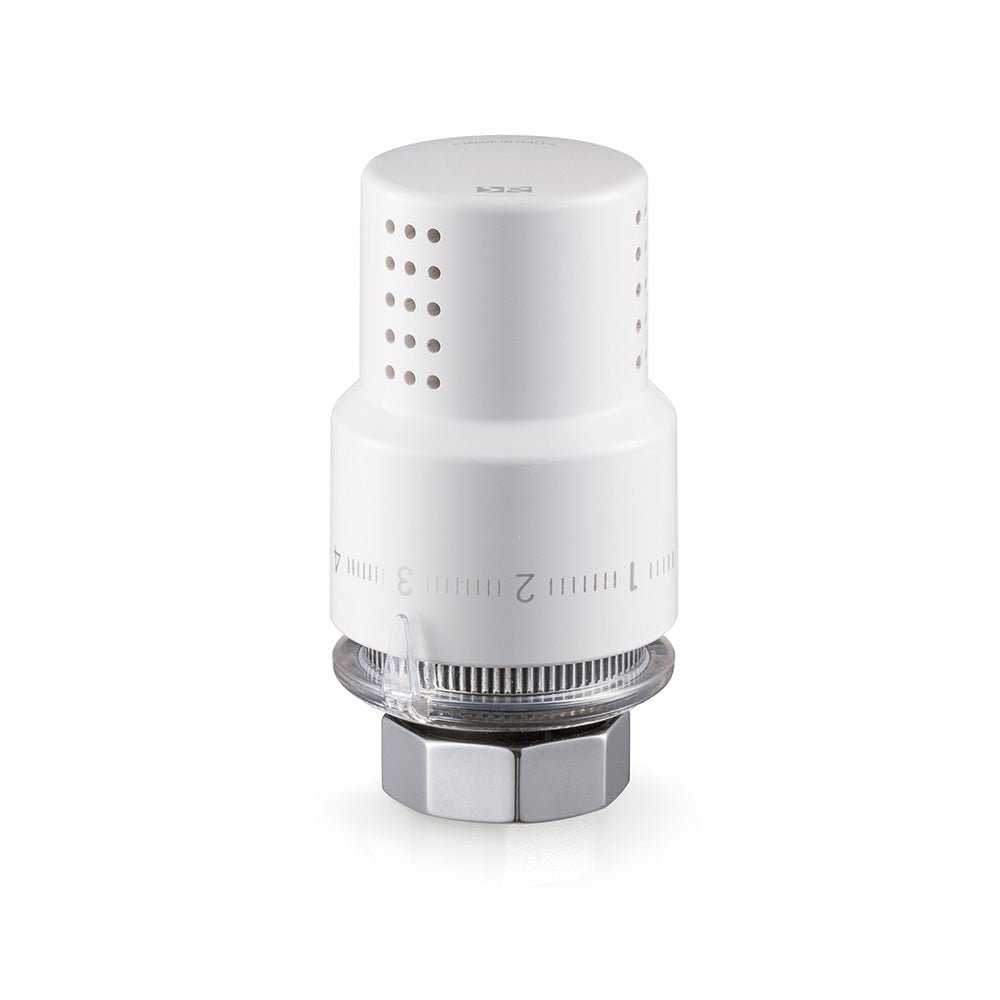 Testa termostatica d'arredo Aria con sensore a liquido bianca - M30x1,5 — SR - HD casa