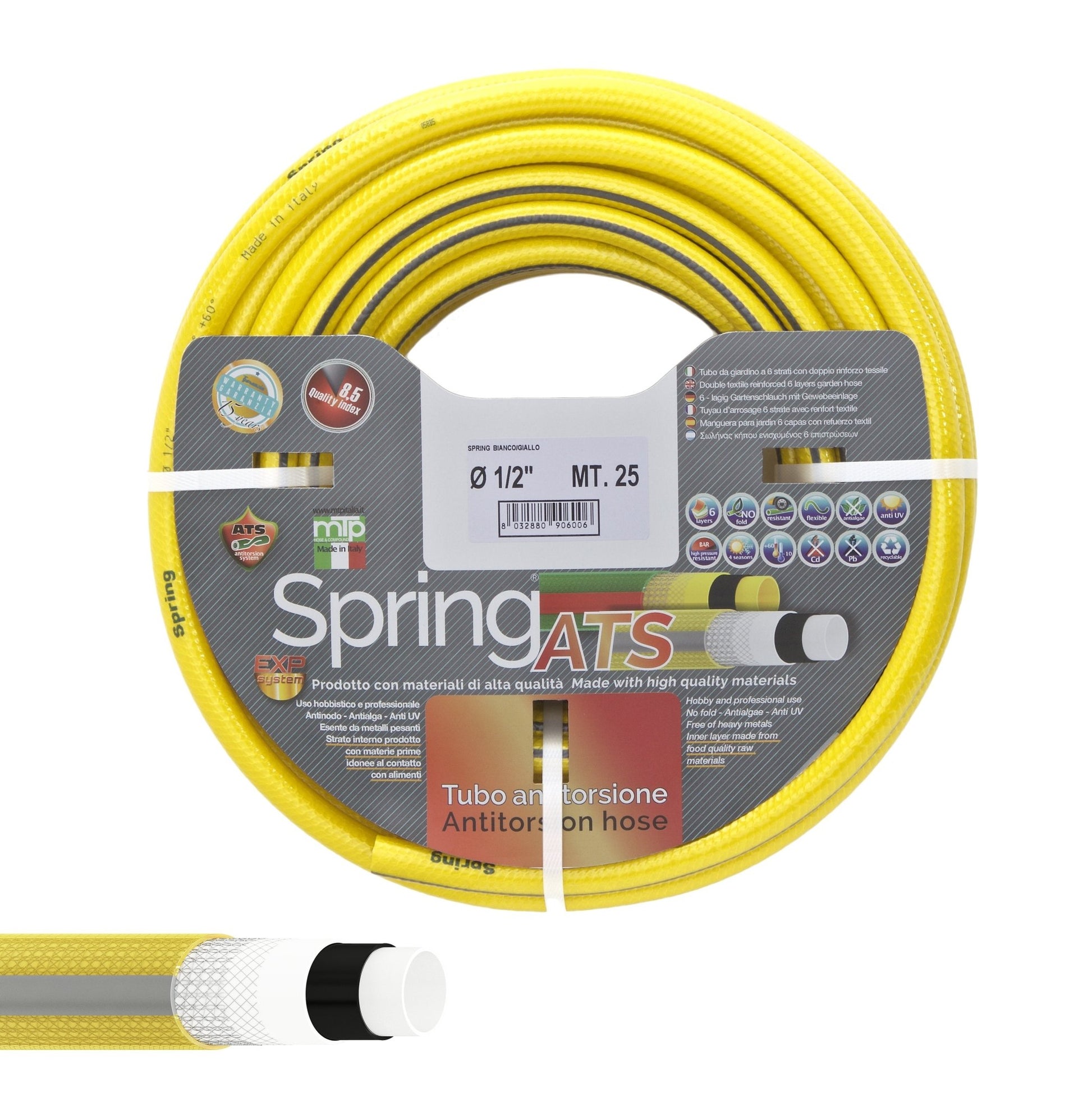 Tubo magliato spring ats Ø 15 mm (5/8") x 25 mt — MTP - HD casa