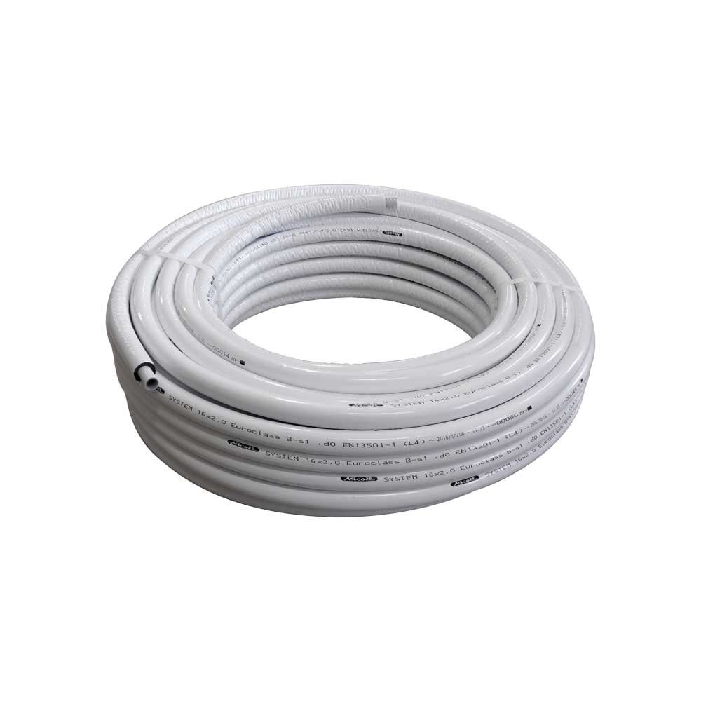 Tubo multistrato Fluxo PE-XB/AL/PE-XB rivestito bianco in rotolo Ø20 x 2,0 mm — Nicoll - HD casa