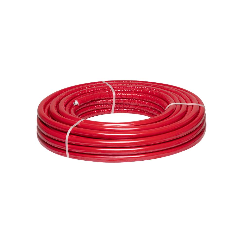 Tubo multistrato PE-RT/AL/PE-RT rivestito rosso in rotolo Cardinale Professional Ø26 x Sp.3,00 - HD casa