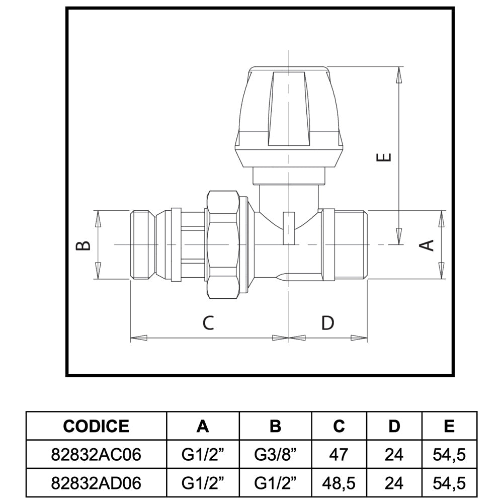 Valvola a squadra attacco per tubo rame, multistrato e PE-X Dalia ICMA 1/2" x 1/2" - HD casa