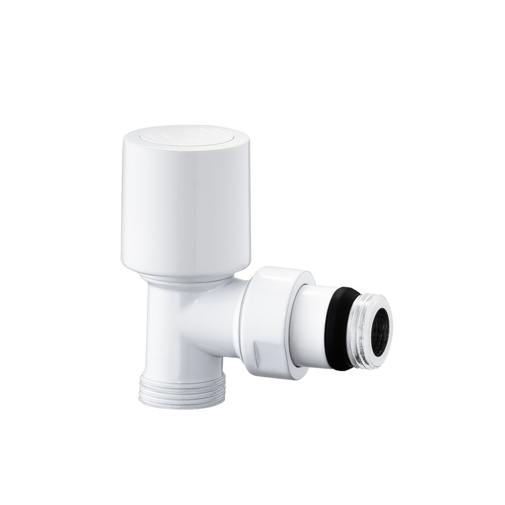 Valvola a squadra termostatizzabile attacco rame, multistrato e PE-X Aida bianca 1/2" - 24x1,5 — ICMA - HD casa