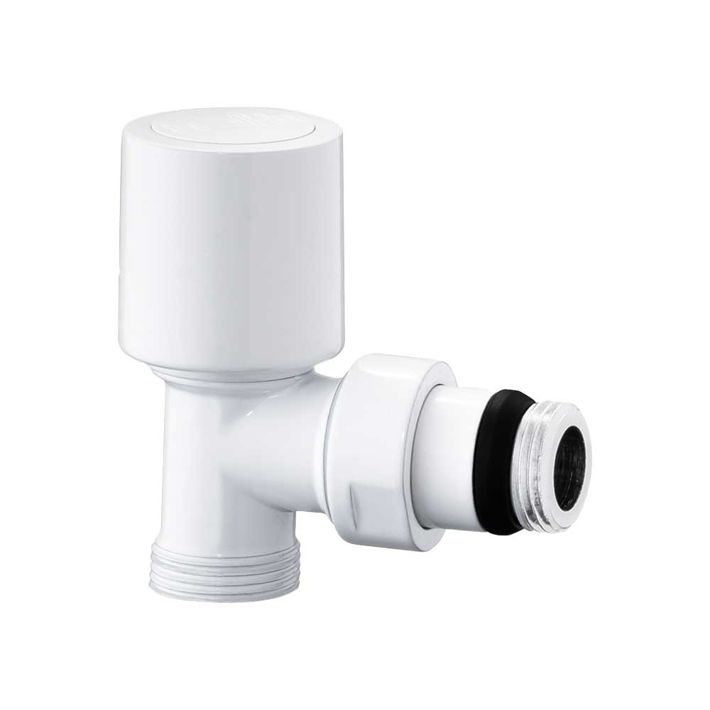 Valvola a squadra termostatizzabile attacco rame, multistrato e PE-X Aida bianca 3/8" - 24x1,5 — ICMA - HD casa