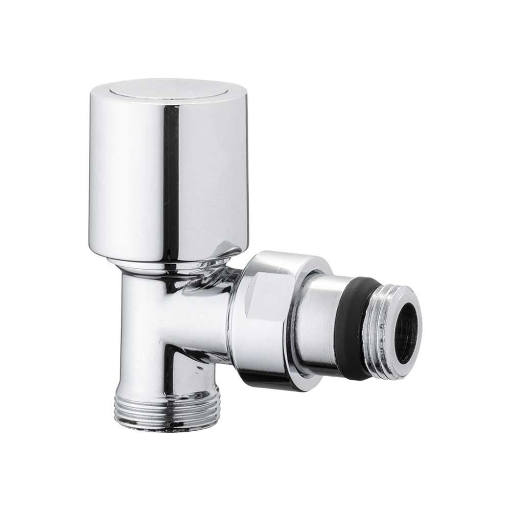 Valvola a squadra termostatizzabile attacco rame, multistrato e PE-X Aida cromo 1/2" - 24x1,5 — ICMA - HD casa
