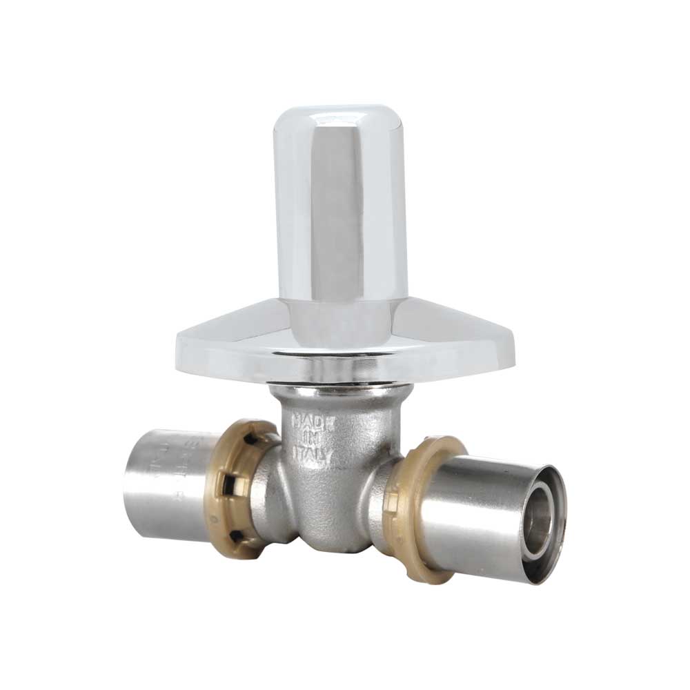 Valvola da incasso con cappuccio a pressare per tubo multistrato ICMA Ø16 x Ø16 - HD casa